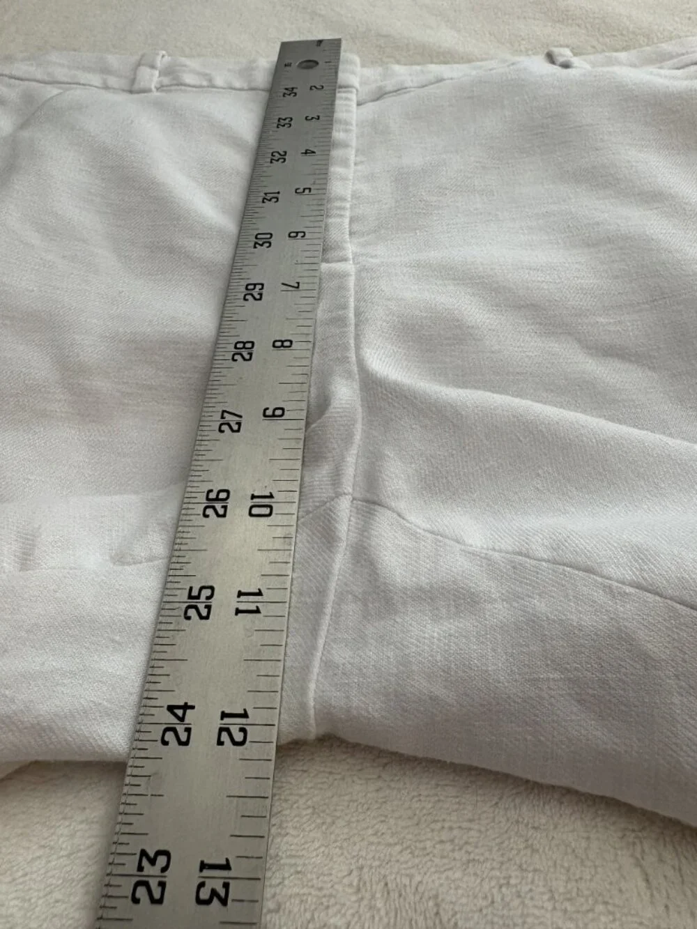J.Crew Kaya Pants in Stretch Linen Blend Womens 6 White Cropped Kick Flare CI425
